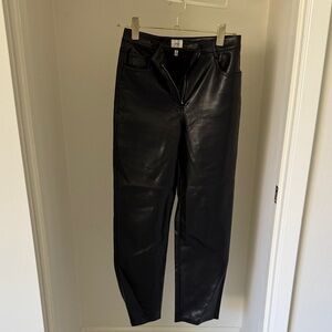 Wilfred Midnight Black Leather Pants